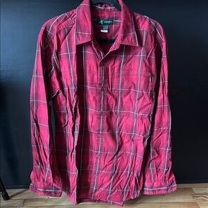 EMS Vintage Red Plaid Button-Up Shirt